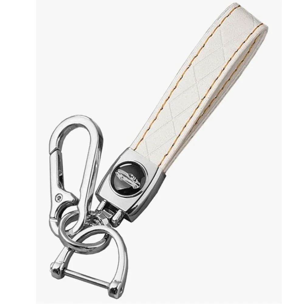 White TPU‎ Leather Keychain for Toyota Camry Corolla Highlander Key Fob Strap